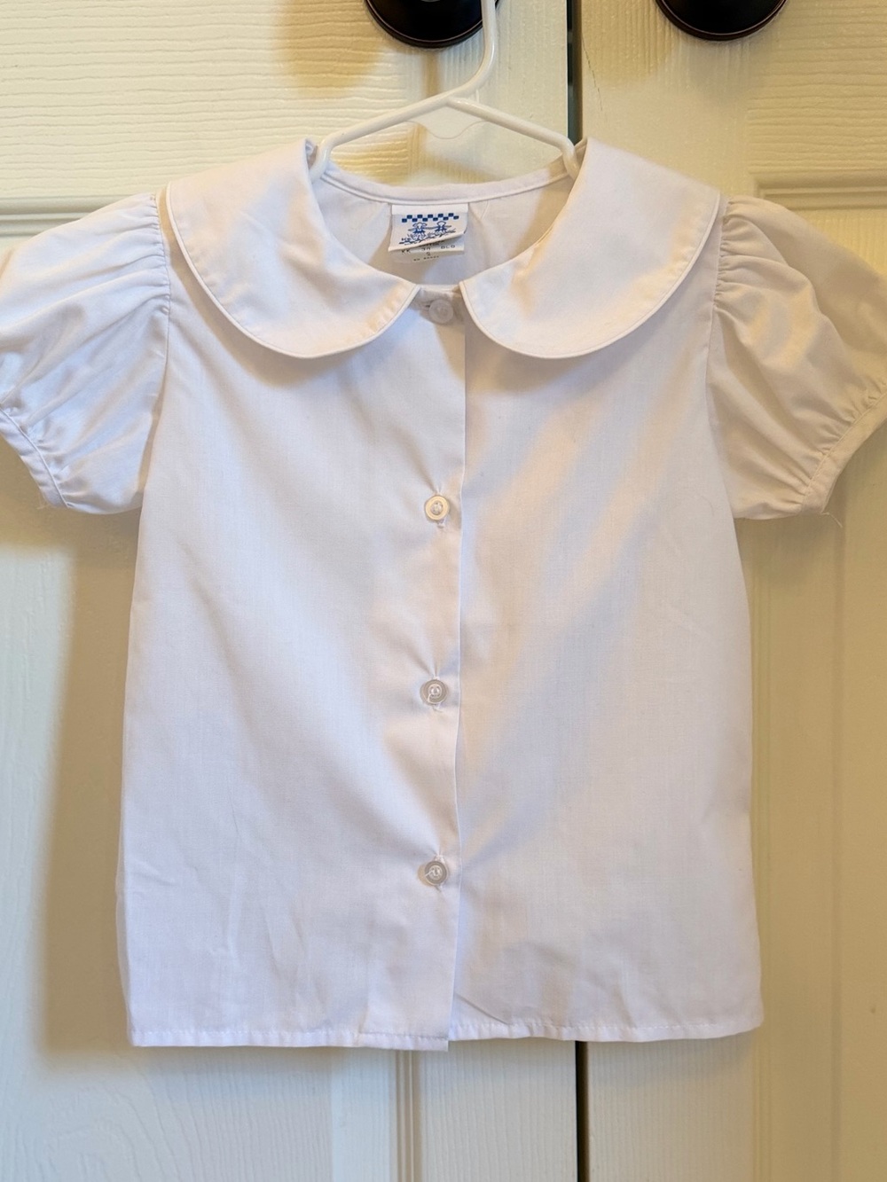 EUC Kelly's Kids White Peter Pan Collar Button-Up Blouse size 2